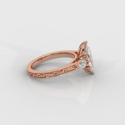 Caroline Three-Stone Ring - Marquise