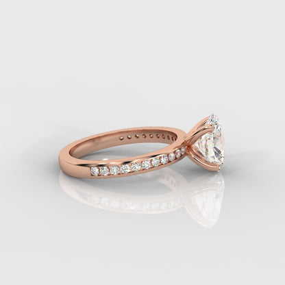 Lydia Channel-Set Solitaire Ring - Oval