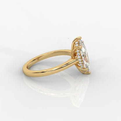 Vivienne Diamond Ring with Hidden Halo - Marquise