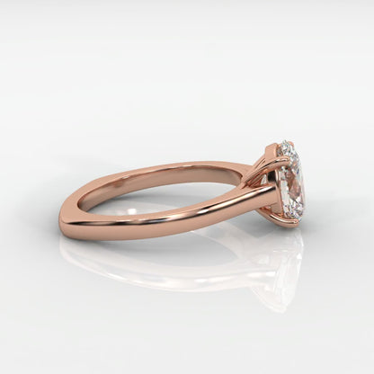 Louise Classic Cathedral Solitaire Ring with Euro Shank - Oval