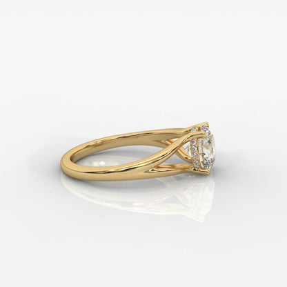Serena Split Shank Hidden Halo Ring – Round