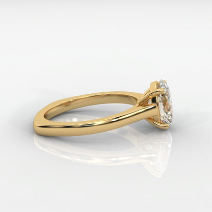 Louise Classic Cathedral Solitaire Ring with Euro Shank - Oval