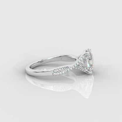 Florence Pavé Split Shank Diamond Ring – Oval