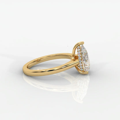 Vivienne Diamond Ring with Hidden Halo - Pear
