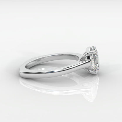 Louise Classic Cathedral Solitaire Ring with Euro Shank - Oval