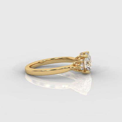 Nora Floating Three-Stone Ring - Round