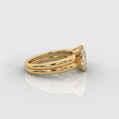 Liberty Double Band Solitaire Ring – Cushion
