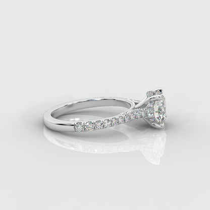 Elena Cathedral Hidden Halo Ring - Round