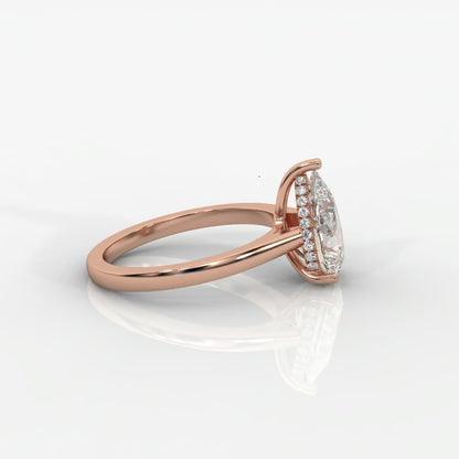 Vivienne Diamond Ring with Hidden Halo - Pear