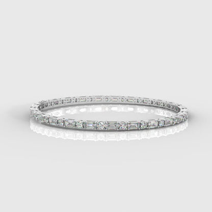 Lisa Emerald & Round Diamond Tennis Bracelet