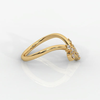 Sara Accent Stones Curved Wedding Ring