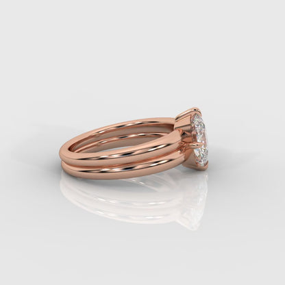 Liberty Double Band Solitaire Ring – Cushion