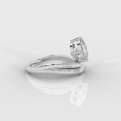 Serpentina Diamond Wrap Ring - Cushion