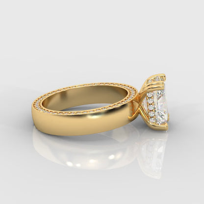 Kylie Diamond Ring with Pavé Donut and Hidden Halo - Radiant