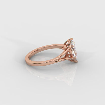 Selene Split Shank Solitaire Diamond Ring - Marquise