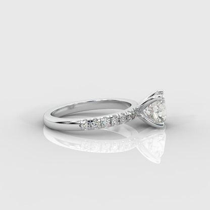 Juliette Brilliant Diamond Ring with Pavé Band - Round