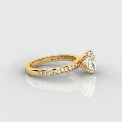 Lydia Channel-Set Solitaire Ring - Oval