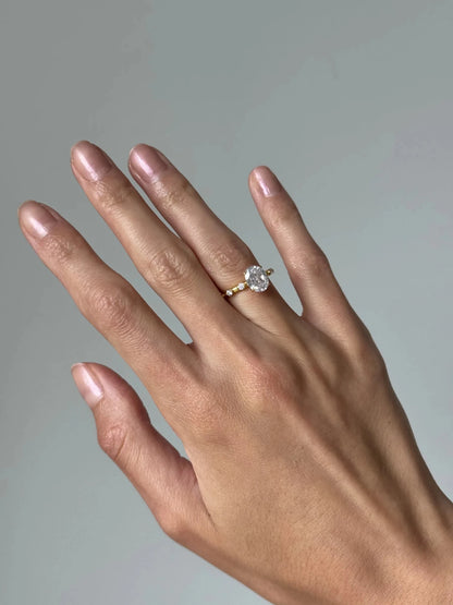 Rosalie Diamond Accent Ring - Oval - AYKA JEWELS