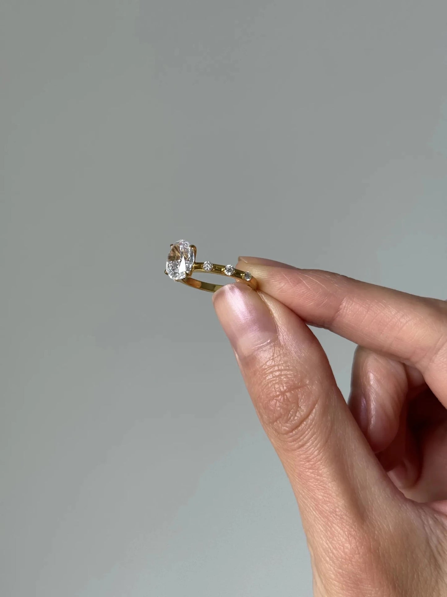 Rosalie Diamond Accent Ring - Oval - AYKA JEWELS