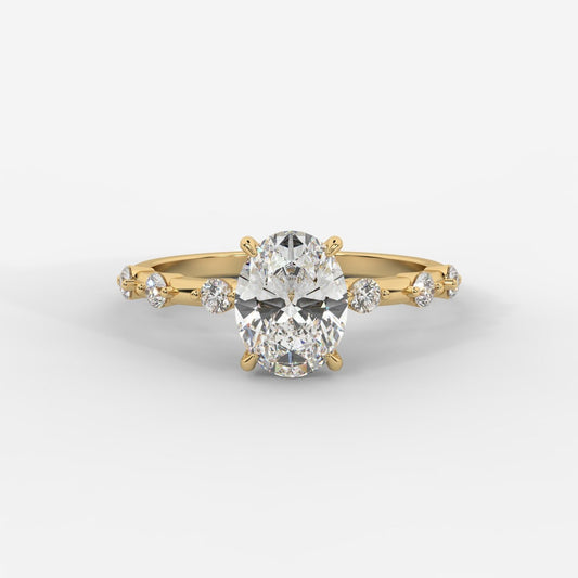 Rosalie Diamond Accent Ring - Oval - AYKA JEWELS