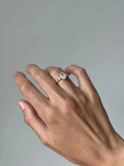 Rosalie Diamond Accent Ring - Oval - AYKA JEWELS