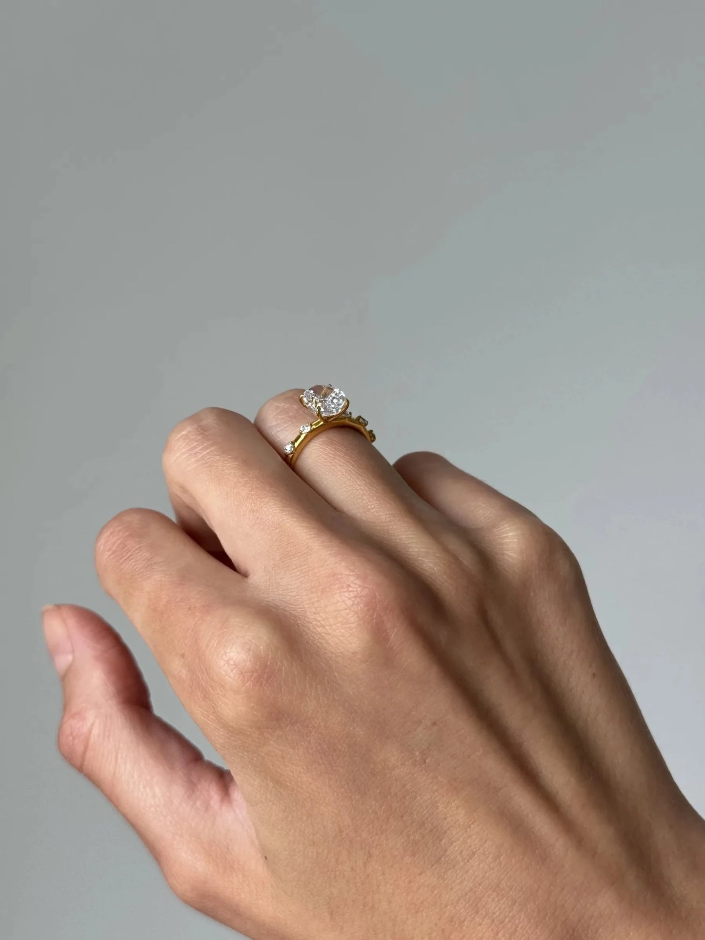 Rosalie Diamond Accent Ring - Oval - AYKA JEWELS