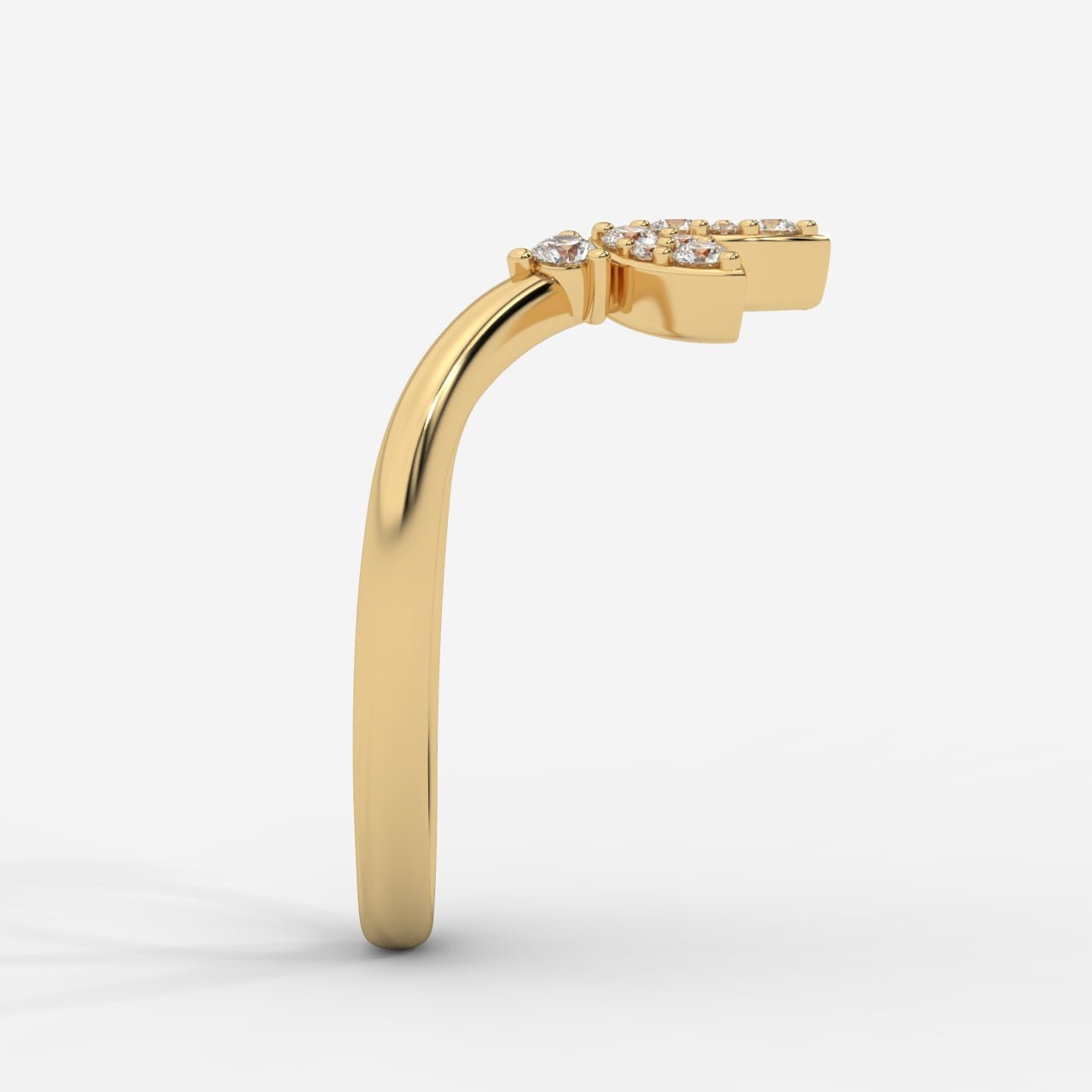 Sara Accent Stones Curved Wedding Ring - AYKA JEWELS