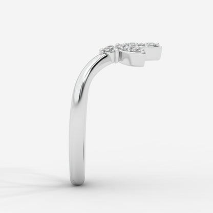 Sara Accent Stones Curved Wedding Ring - AYKA JEWELS