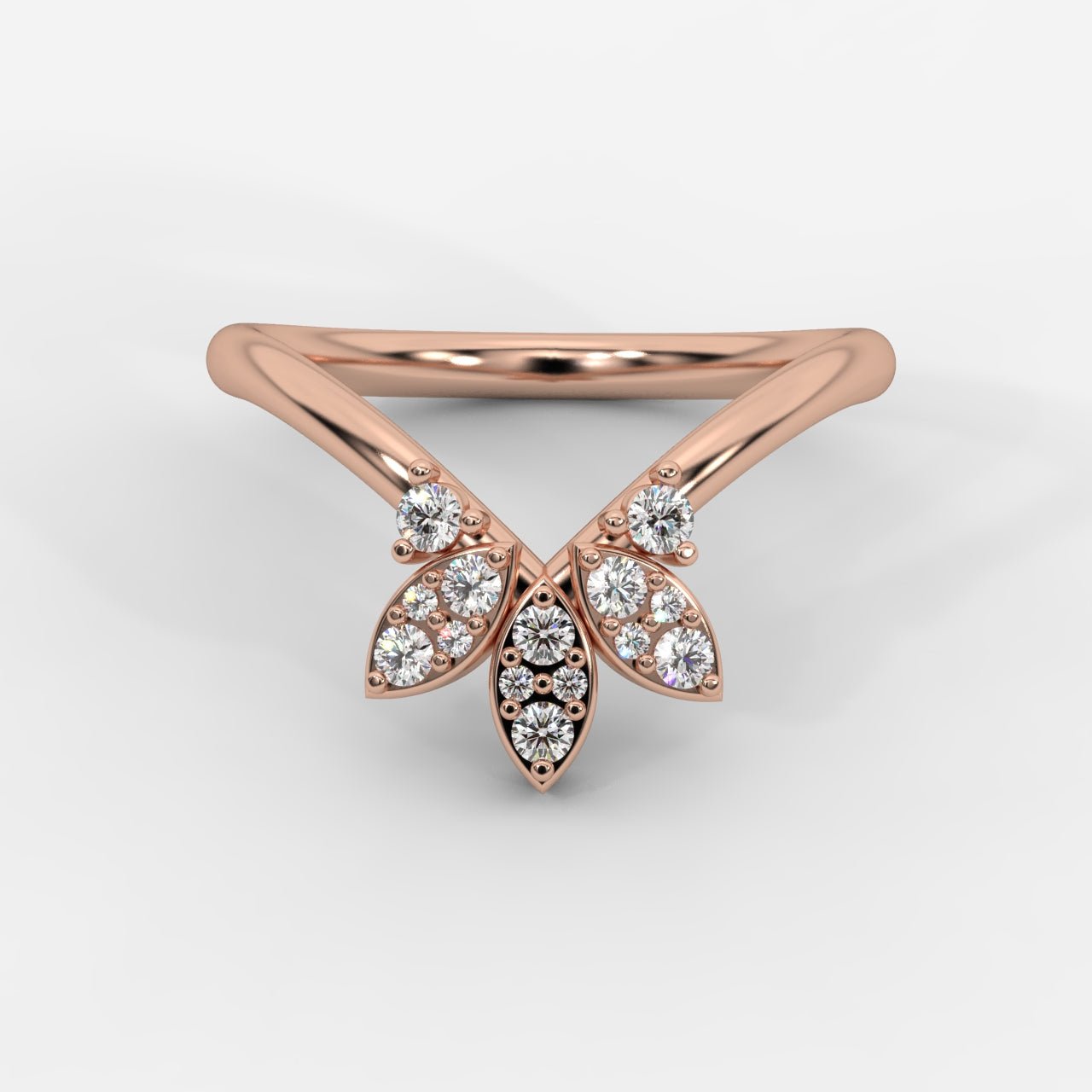 Sara Accent Stones Curved Wedding Ring - AYKA JEWELS