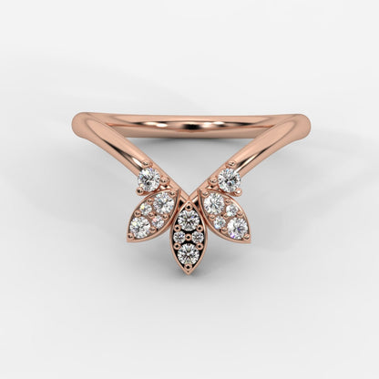 Sara Accent Stones Curved Wedding Ring - AYKA JEWELS