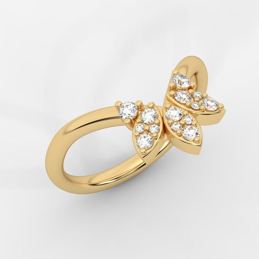 Sara Accent Stones Curved Wedding Ring - AYKA JEWELS