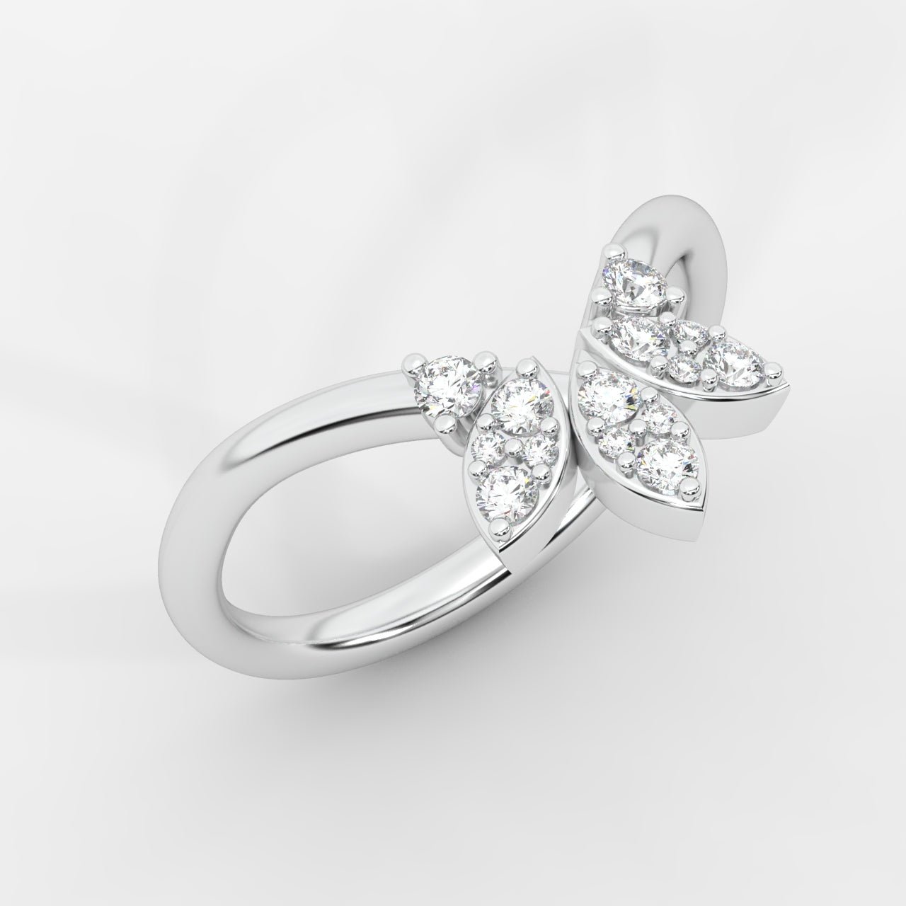 Sara Accent Stones Curved Wedding Ring - AYKA JEWELS