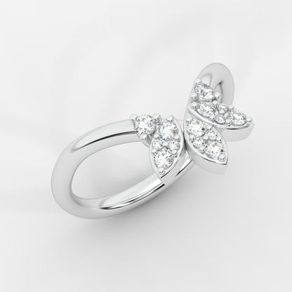 Sara Accent Stones Curved Wedding Ring - AYKA JEWELS