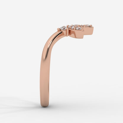 Sara Accent Stones Curved Wedding Ring - AYKA JEWELS