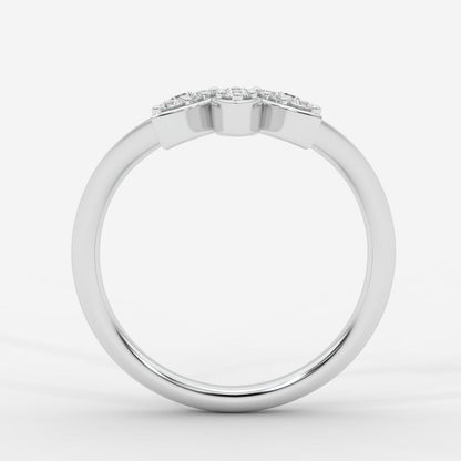 Sara Accent Stones Curved Wedding Ring - AYKA JEWELS