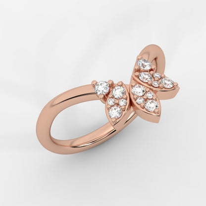 Sara Accent Stones Curved Wedding Ring - AYKA JEWELS
