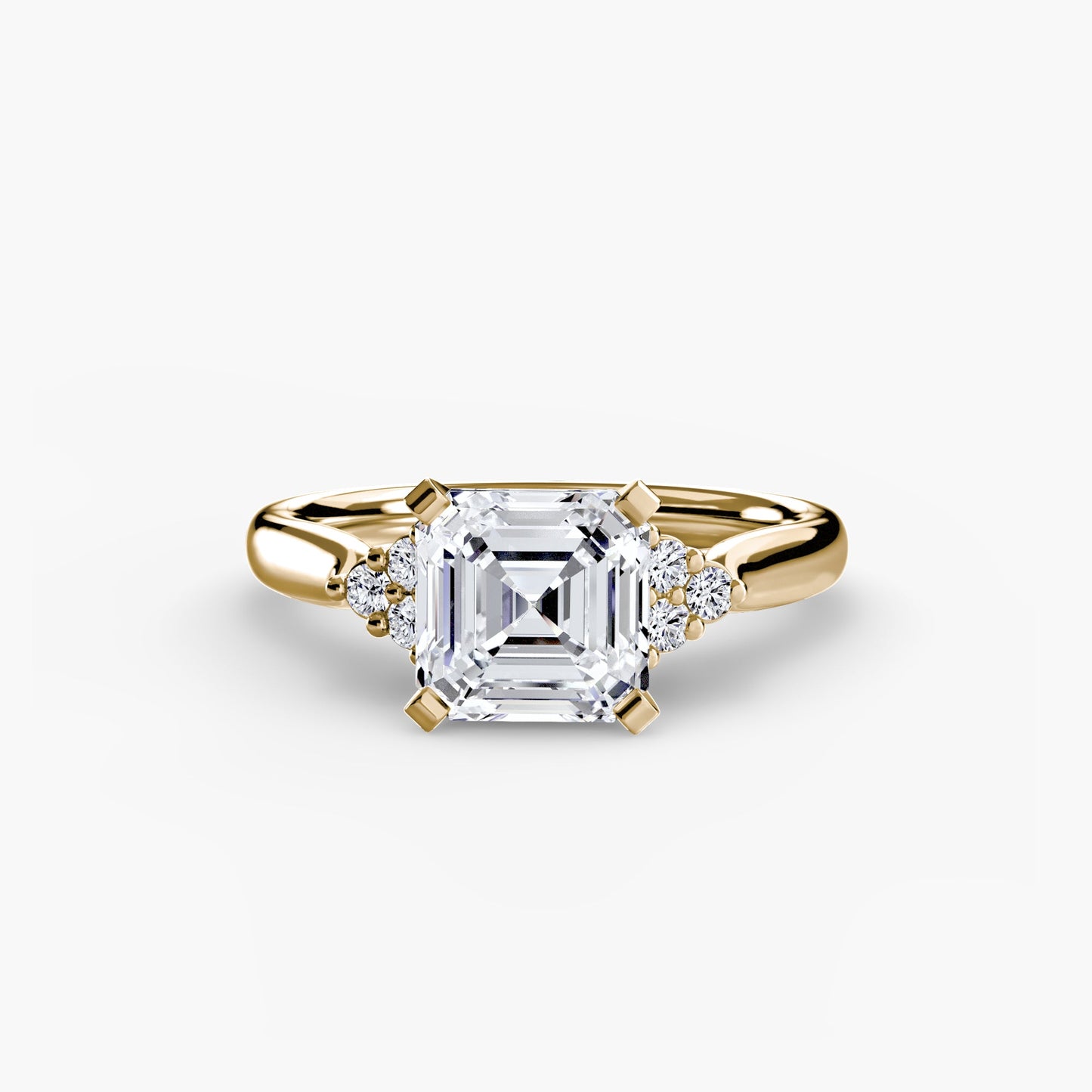 Solitaire with Cluster Shoulders 2 - AYKA JEWELS