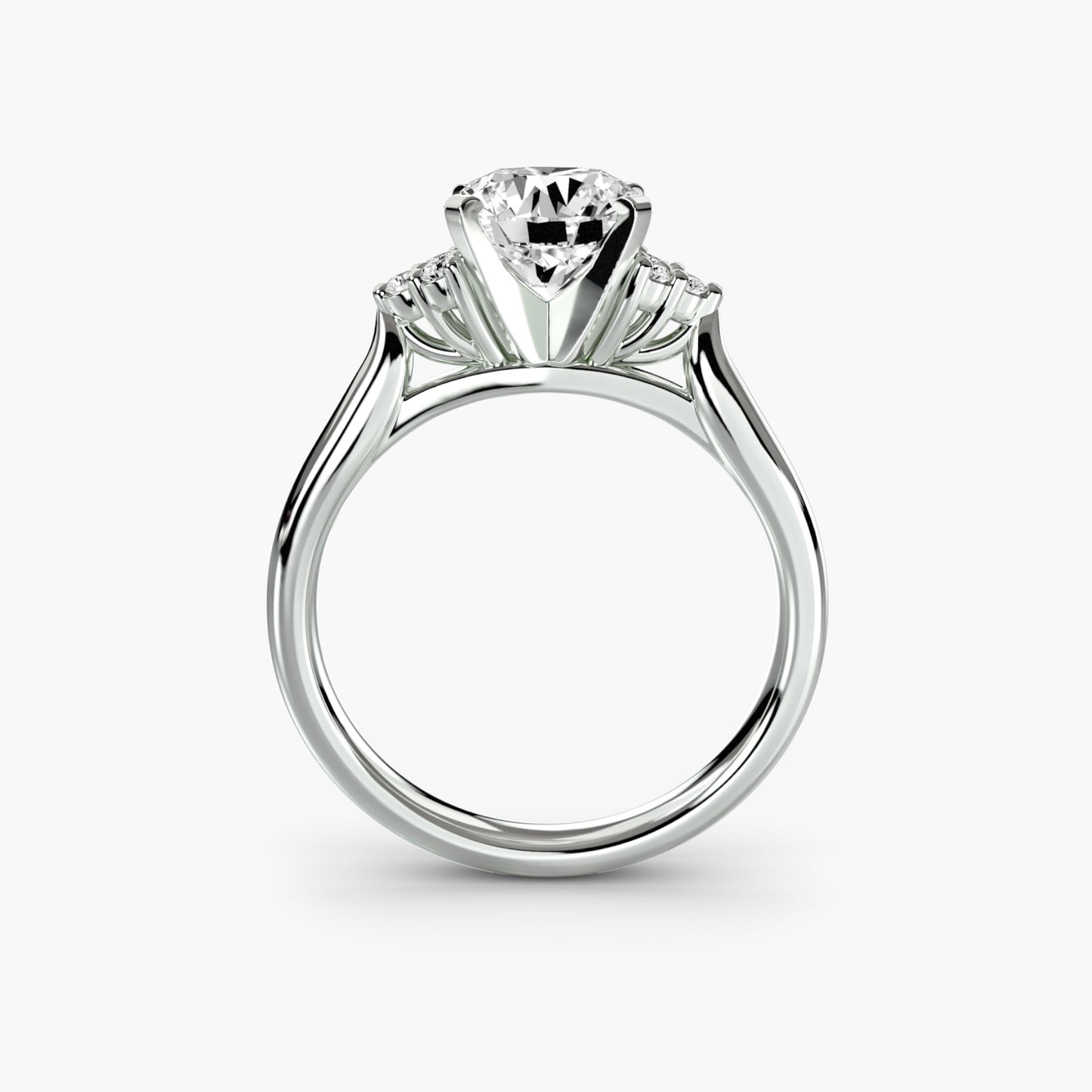 Solitaire with Cluster Shoulders 2 - AYKA JEWELS