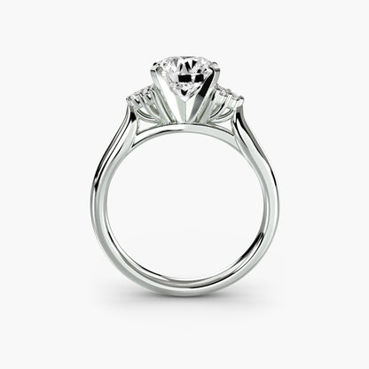 Solitaire with Cluster Shoulders 2 - AYKA JEWELS