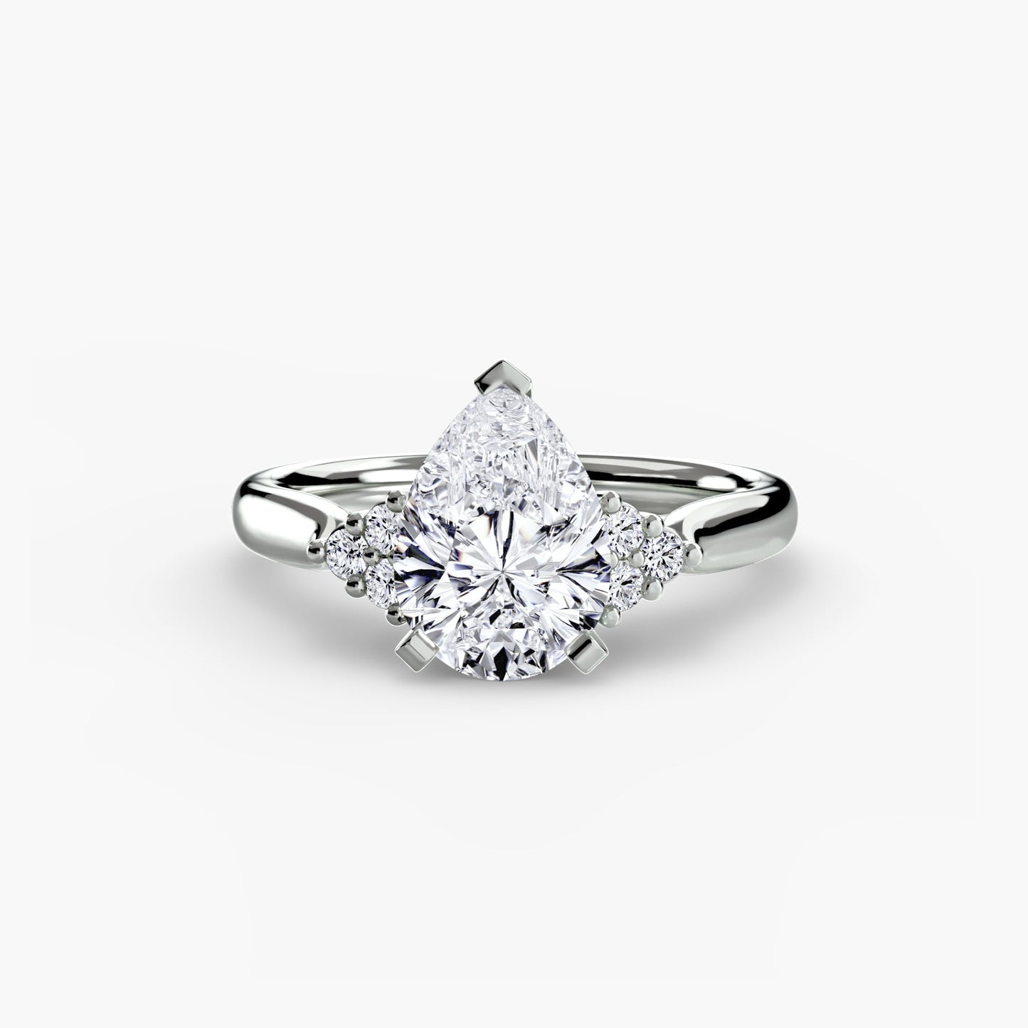 Solitaire with Cluster Shoulders 2 - AYKA JEWELS