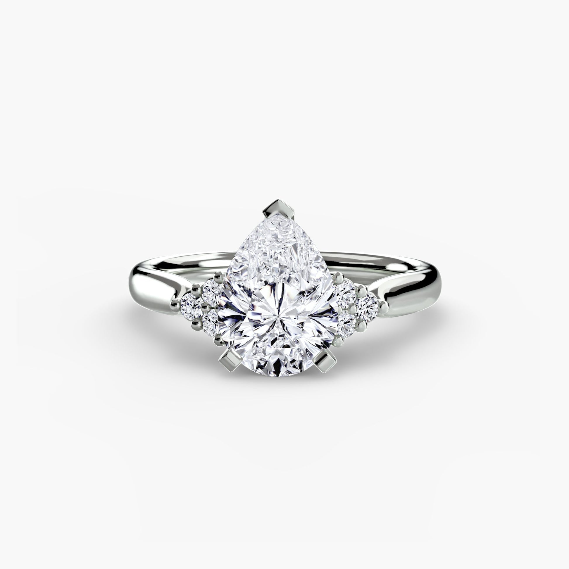 Solitaire with Cluster Shoulders 2 - AYKA JEWELS