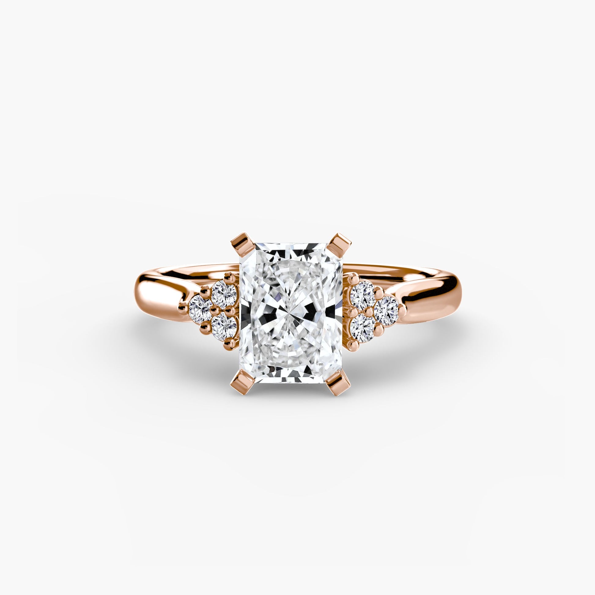 Solitaire with Cluster Shoulders 2 - AYKA JEWELS
