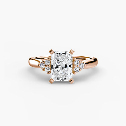 Solitaire with Cluster Shoulders 2 - AYKA JEWELS