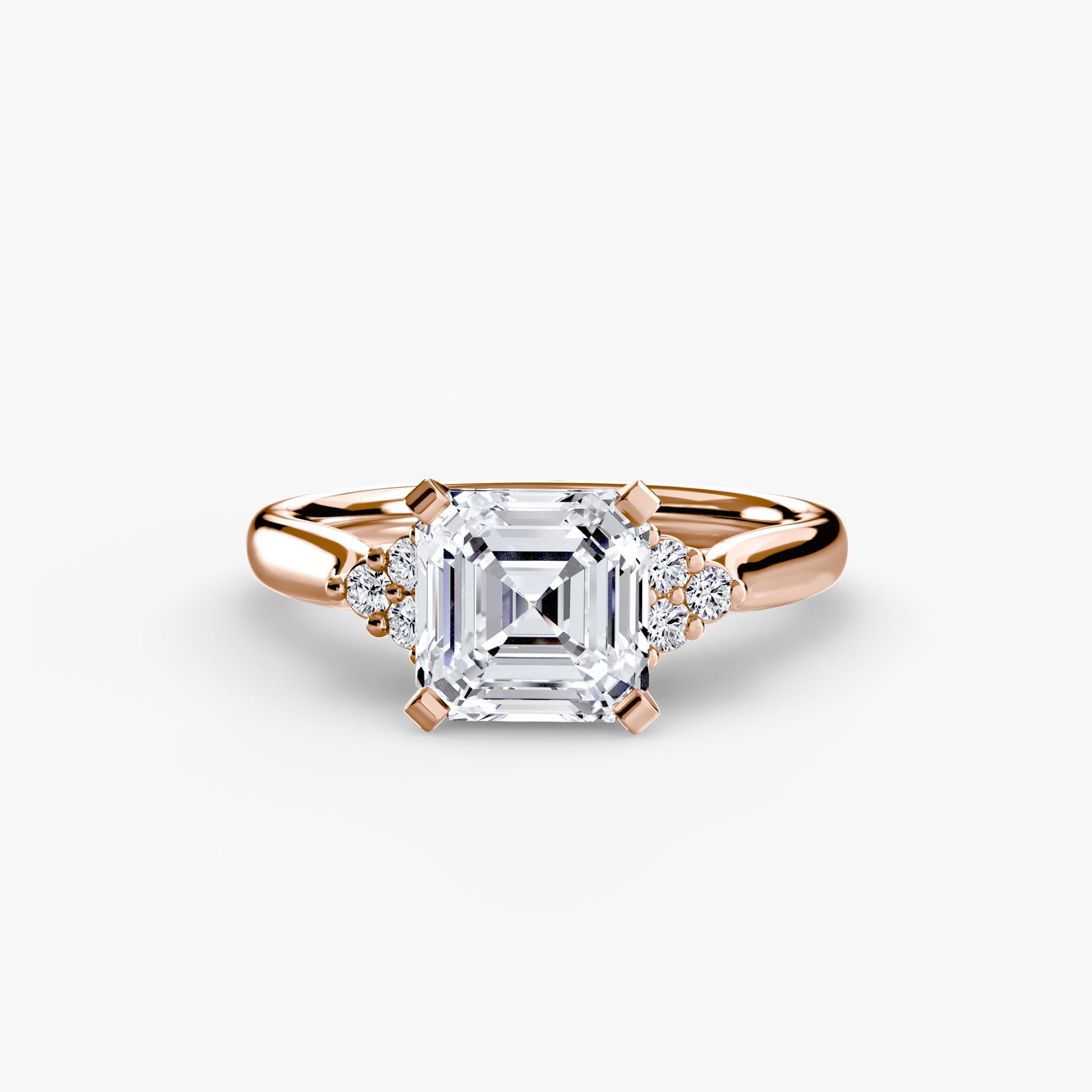 Solitaire with Cluster Shoulders 2 - AYKA JEWELS