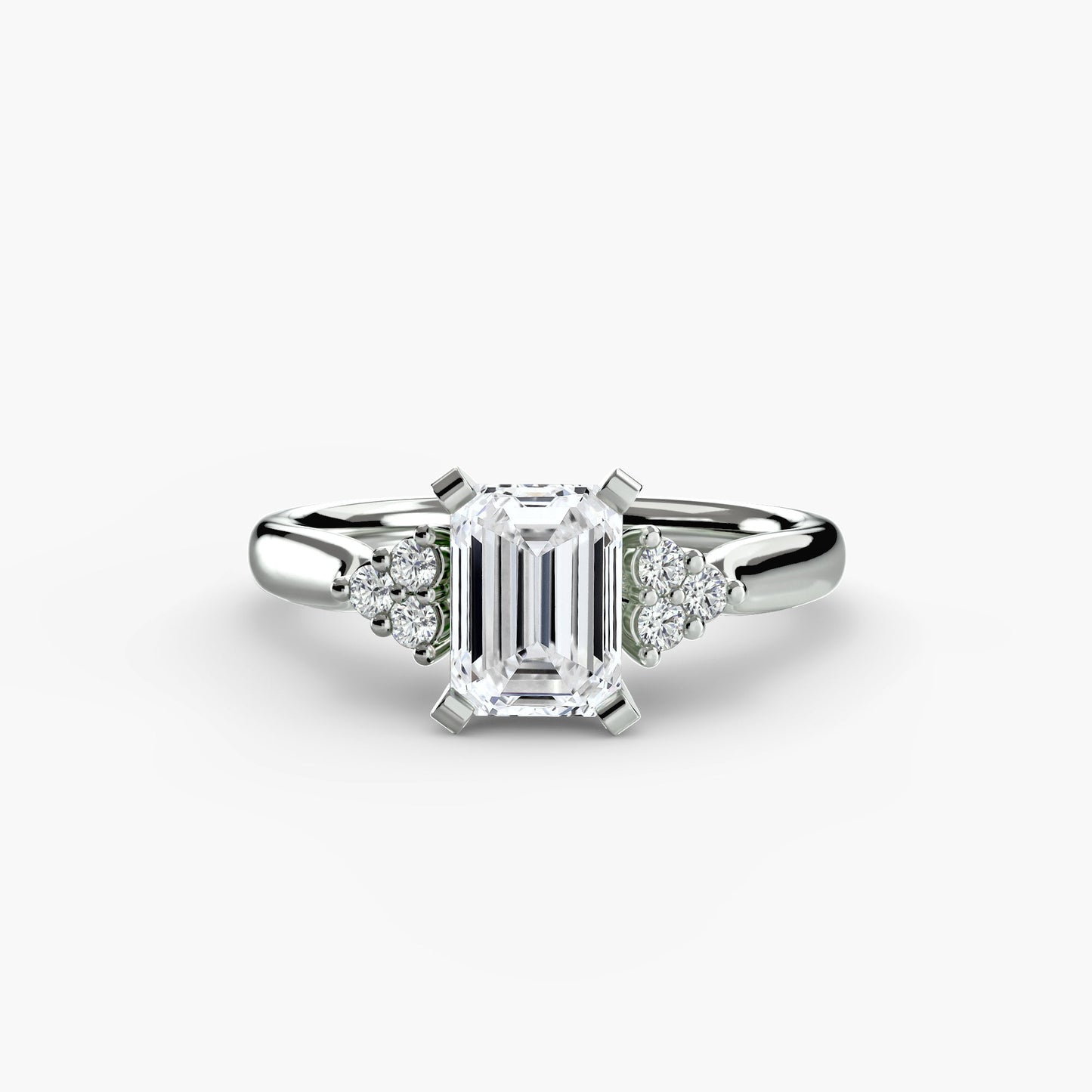 Solitaire with Cluster Shoulders 2 - AYKA JEWELS