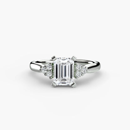 Solitaire with Cluster Shoulders 2 - AYKA JEWELS