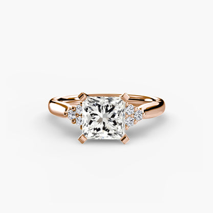 Solitaire with Cluster Shoulders 2 - AYKA JEWELS