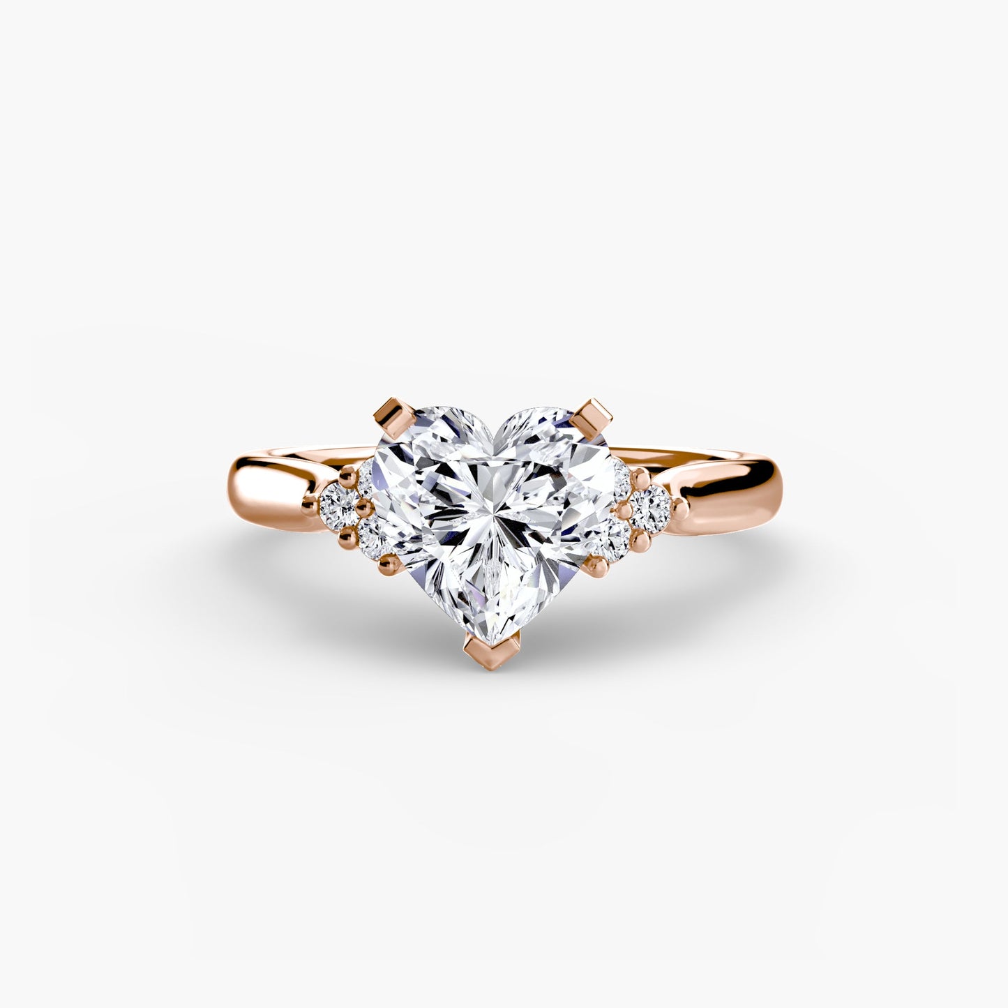 Solitaire with Cluster Shoulders 2 - AYKA JEWELS