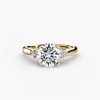 Solitaire with Cluster Shoulders 2 - AYKA JEWELS