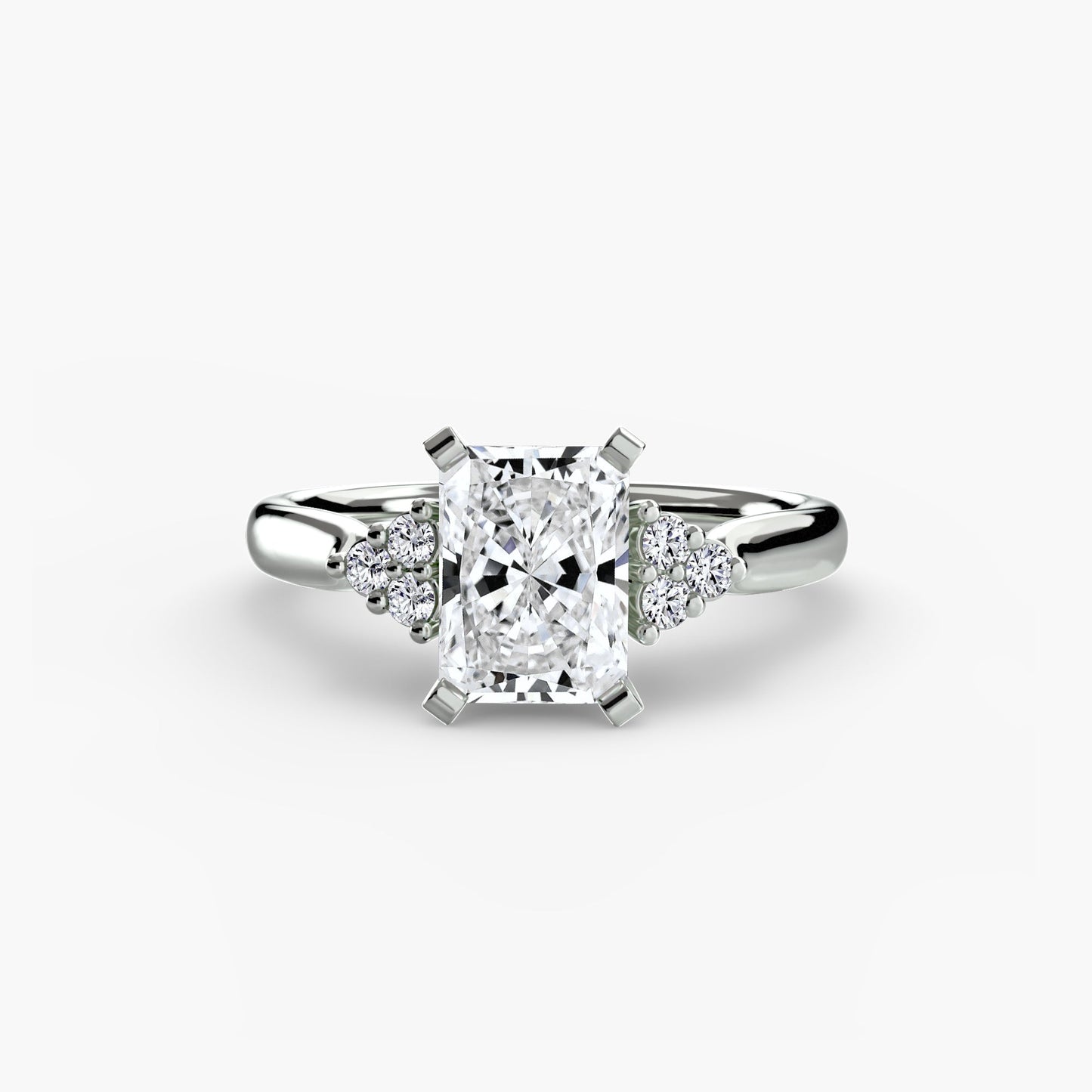 Solitaire with Cluster Shoulders 2 - AYKA JEWELS